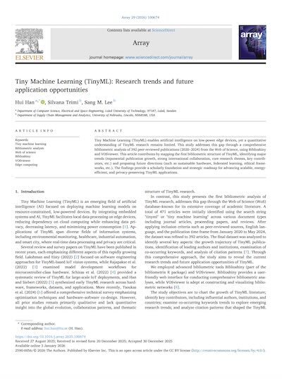Tiny Machine Learning (TinyML): Research trends and future application ...